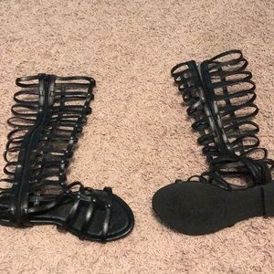black gladiator boots